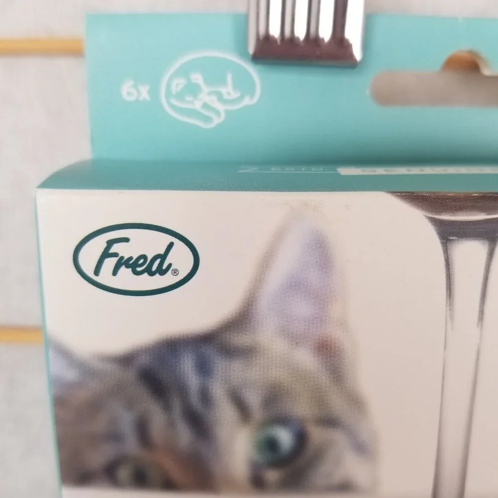 NEW Cat Lover Wine Glass Charms Set of 6 Gift Ready Unopened by Genuine Fred